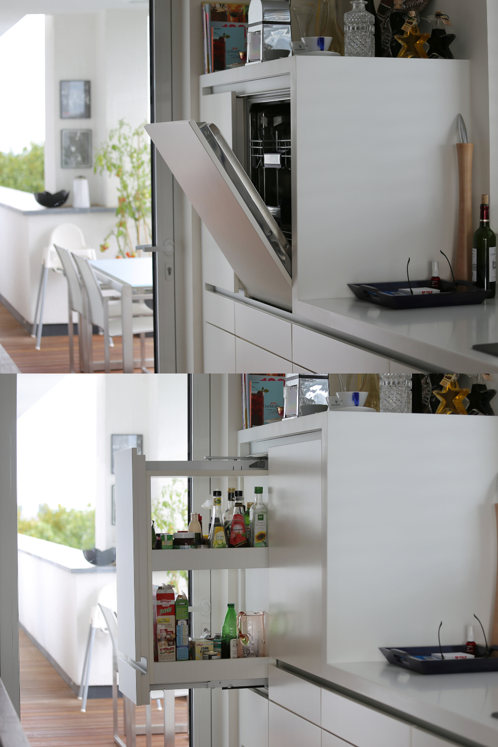 Platzsparende Küche | Weiße Fronten | Kitchen Furniture Design